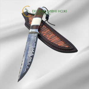 ЕЛЕГАНТНИЙ ніж ручної роботи майстра MV Knify, сталь K390™ в обкладках нержавіючого дамаску, 63 HRC